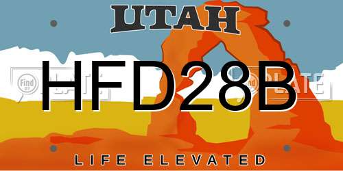 HFD28B Utah License Plate