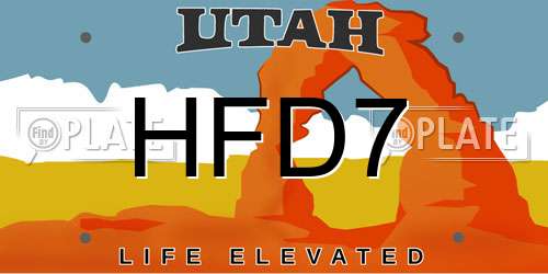 HFD7 Utah License Plate