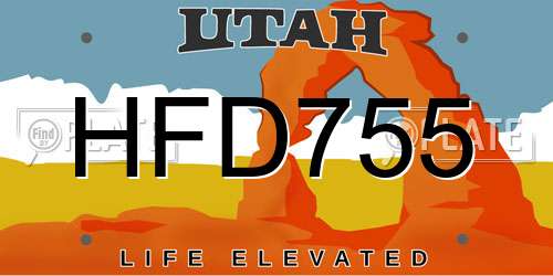 HFD755 Utah License Plate