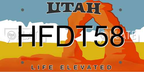 HFDT58 Utah License Plate