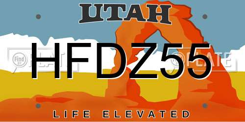 HFDZ55 Utah License Plate
