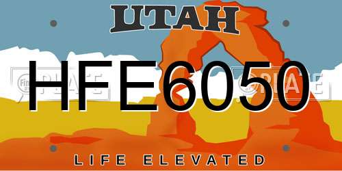HFE6050 Utah License Plate