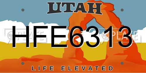HFE6313 Utah License Plate