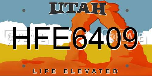 HFE6409 Utah License Plate