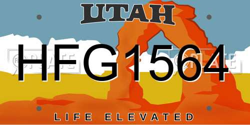 HFG1564 Utah License Plate
