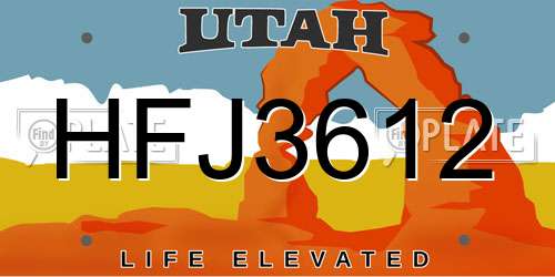 HFJ3612 Utah License Plate