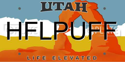 HFLPUFF Utah License Plate