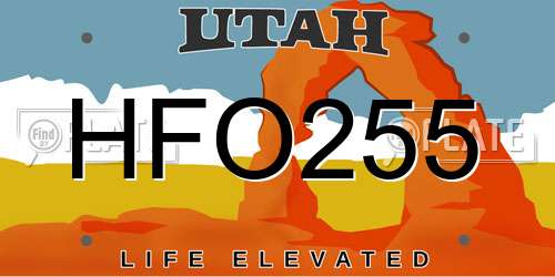 HFO255 Utah License Plate