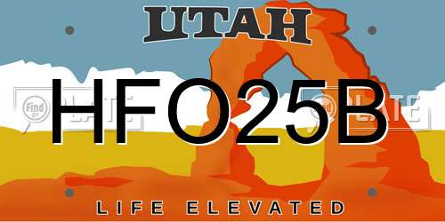 HFO25B Utah License Plate