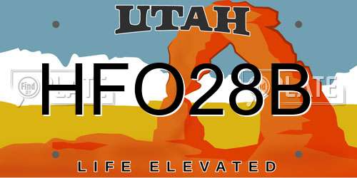 HFO28B Utah License Plate