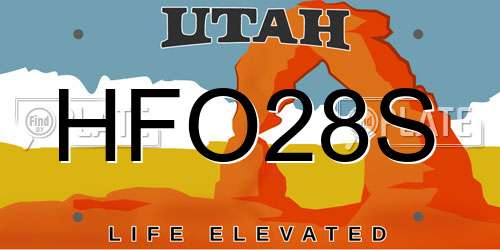 HFO28S Utah License Plate