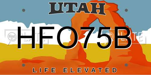 HFO75B Utah License Plate