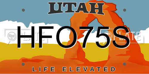 HFO75S Utah License Plate