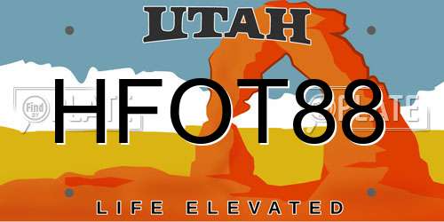 HFOT88 Utah License Plate
