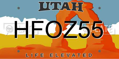 HFOZ55 Utah License Plate