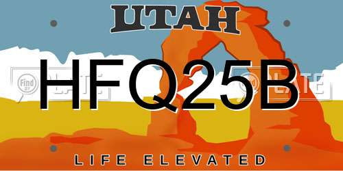 HFQ25B Utah License Plate