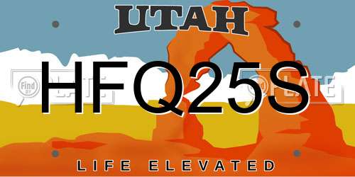 HFQ25S Utah License Plate