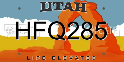 HFQ285 Utah License Plate
