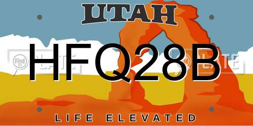 HFQ28B Utah License Plate