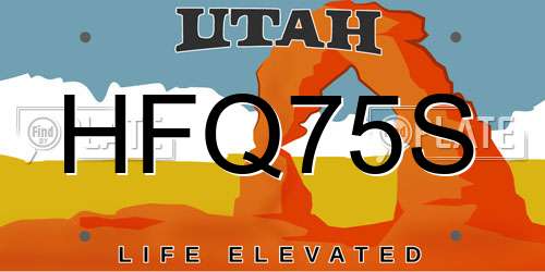HFQ75S Utah License Plate