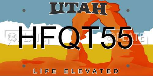 HFQT55 Utah License Plate