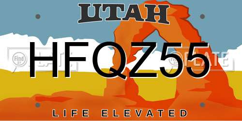 HFQZ55 Utah License Plate