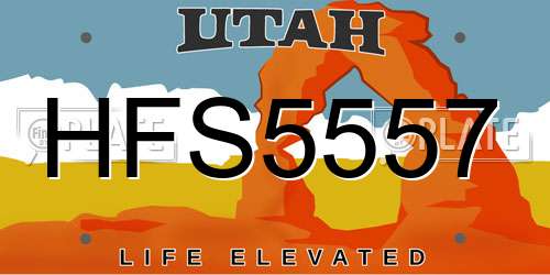 HFS5557 Utah License Plate