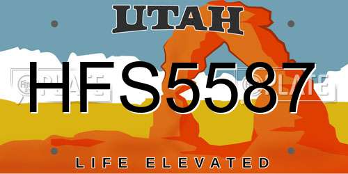HFS5587 Utah License Plate