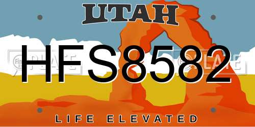 HFS8582 Utah License Plate