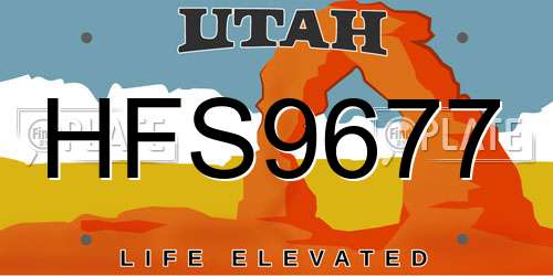 HFS9677 Utah License Plate