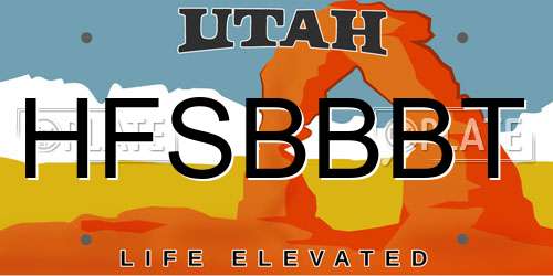 HFSBBBT Utah License Plate