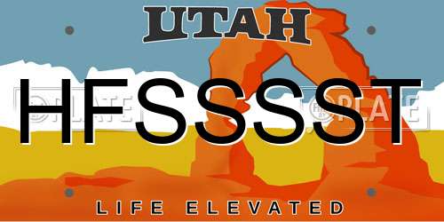 HFSSSST Utah License Plate