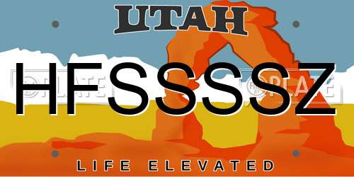 HFSSSSZ Utah License Plate