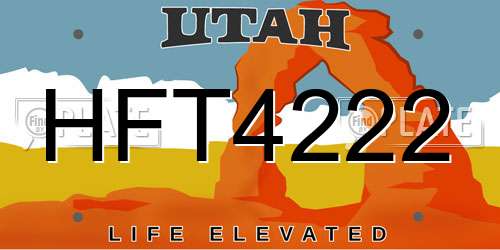 HFT4222 Utah License Plate