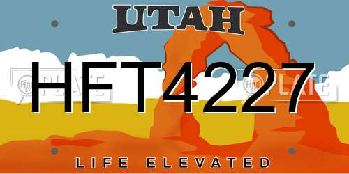 HFT4227 Utah License Plate