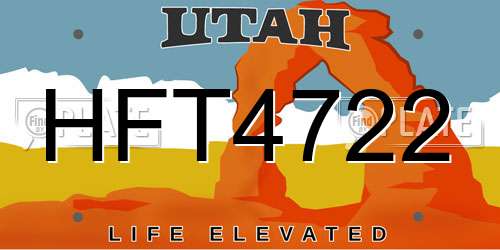 HFT4722 Utah License Plate