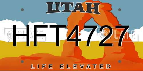 HFT4727 Utah License Plate