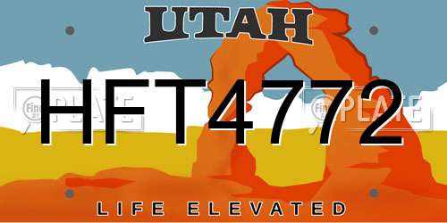 HFT4772 Utah License Plate