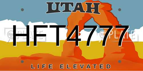 HFT4777 Utah License Plate