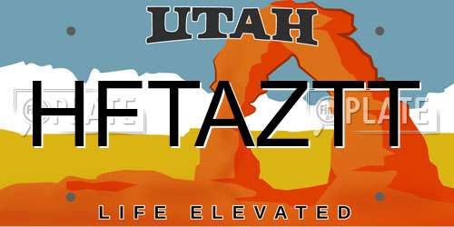 HFTAZTT Utah License Plate