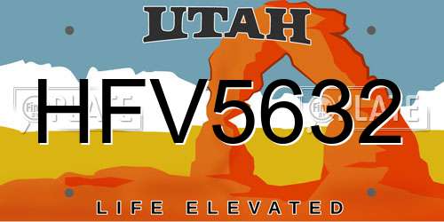 HFV5632 Utah License Plate