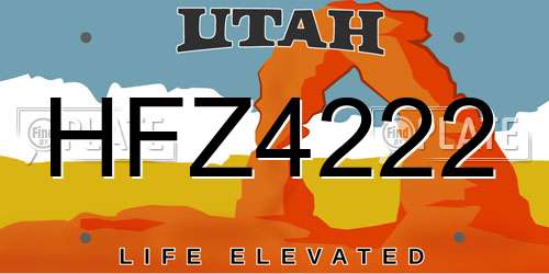 HFZ4222 Utah License Plate