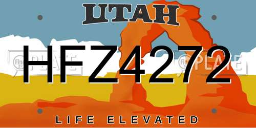 HFZ4272 Utah License Plate