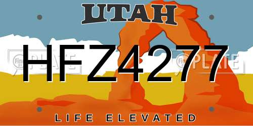HFZ4277 Utah License Plate