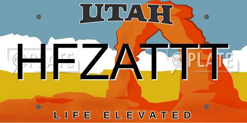 HFZATTT Utah License Plate