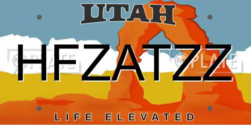 HFZATZZ Utah License Plate