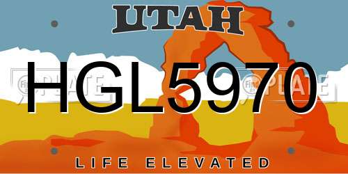 HGL5970 Utah License Plate