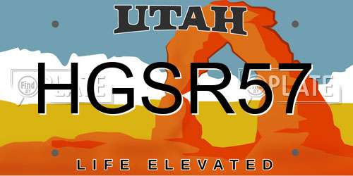 HGSR57 Utah License Plate