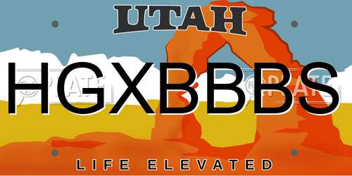 HGXBBBS Utah License Plate