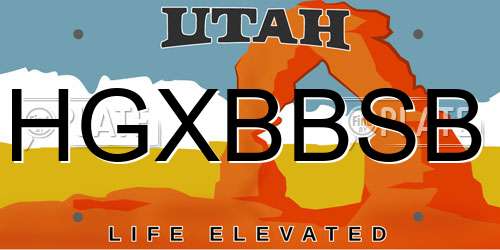 HGXBBSB Utah License Plate